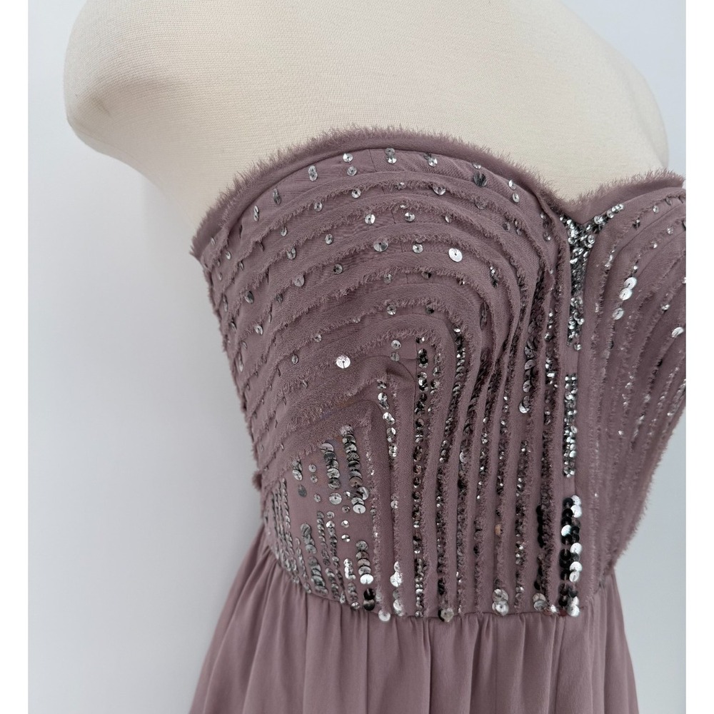 Rebecca Taylor Womens Purple Strapless Sweetheart Silk Dress Size 6 Coquette - Picture 3 of 16